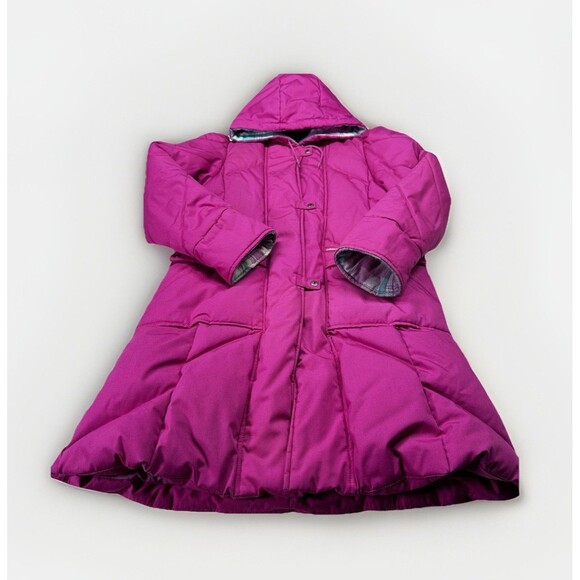 Jordache Girls Vintage Puffer Coat Duck Down Pink Hooded Winter